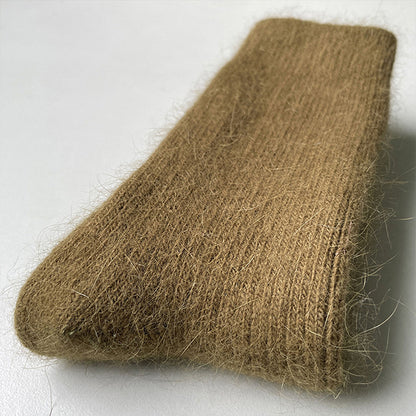 Double Needle Rabbit Wool Blend Fleece Lined Winter Socks