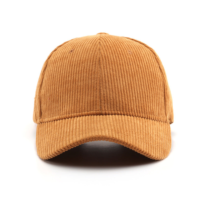 Autumn and Winter Women's Corduroy Emis Style Baseball Cap Japanese Trendy Men's Large Head Circumference Face-Slimming Duckbill Cap