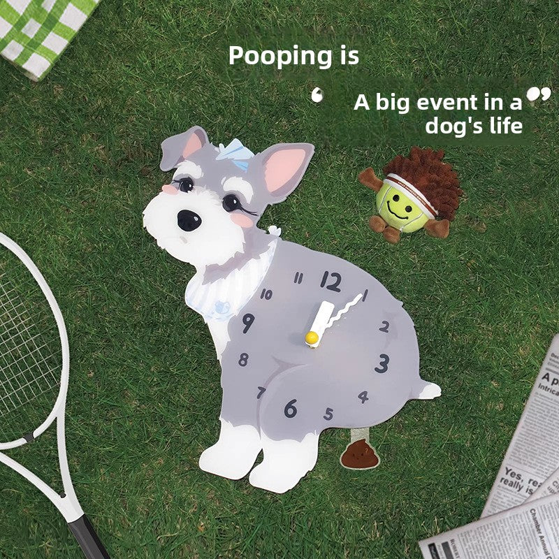 Pet Themed Silent Wall Clock with Moving Decoration
