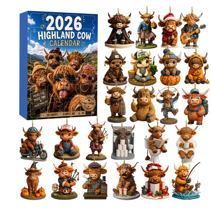 Highland Cow Christmas Acrylic Ornament Blind Box