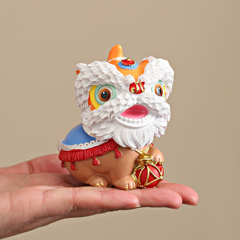 Chinese Style Resin Lion Decoration