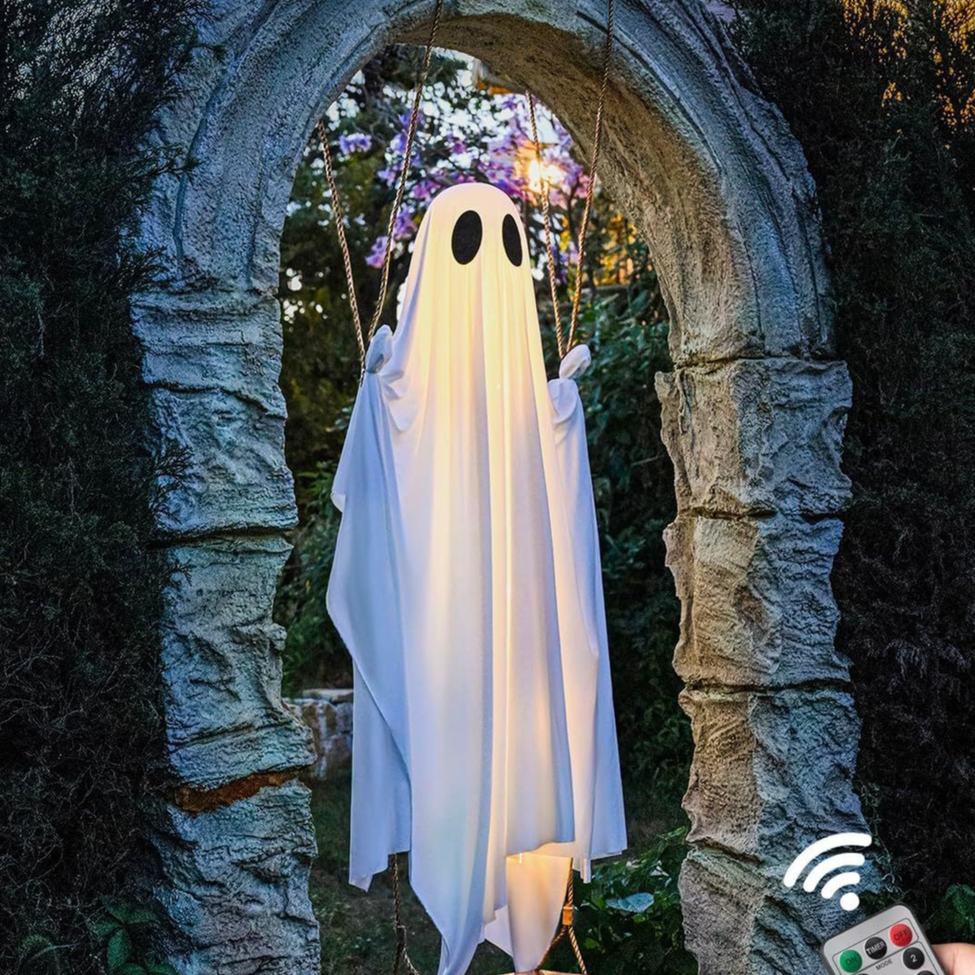 Glowing Swing Ghost Halloween Decoration Prop
