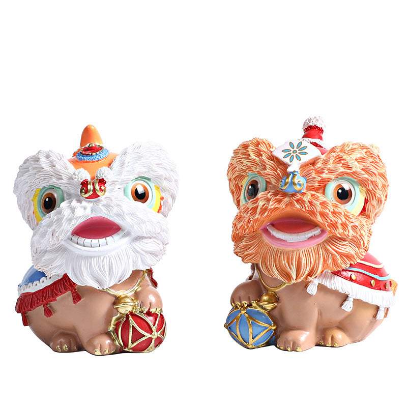 Chinese Style Resin Lion Decoration