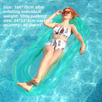 Foldable inflatable backrest striped float