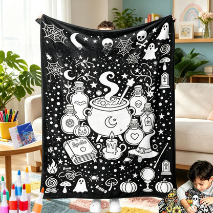 Christmas DIY Coloring Flannel Blanket