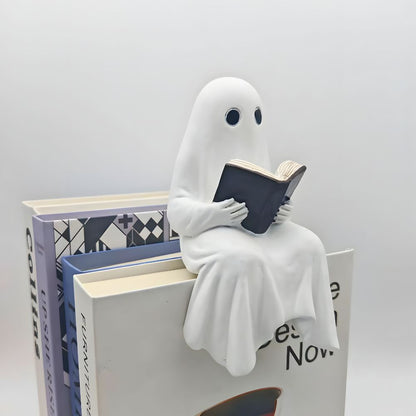 Halloween Ghost Reading Book Resin Statue Home Decoration