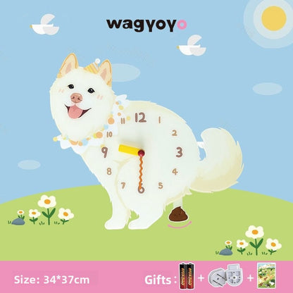 Pet Themed Silent Wall Clock with Moving Decoration