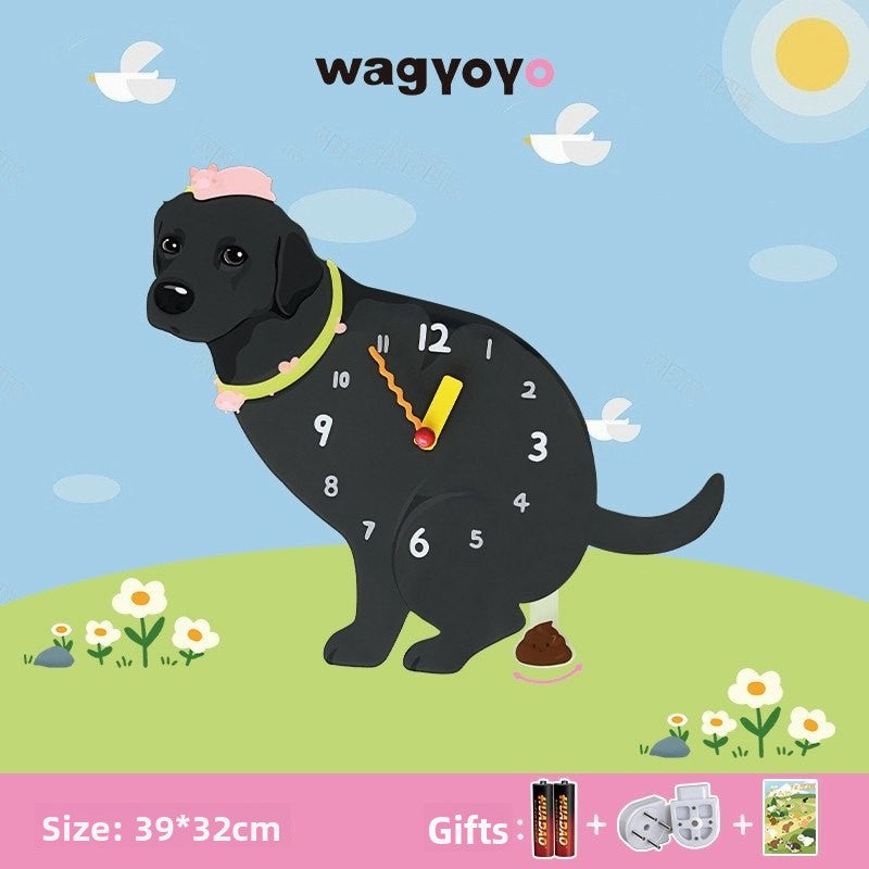 Pet Themed Silent Wall Clock with Moving Decoration