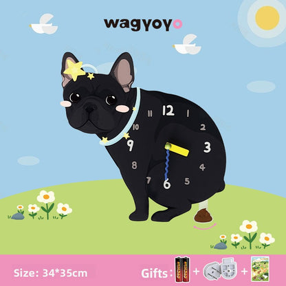 Pet Themed Silent Wall Clock with Moving Decoration