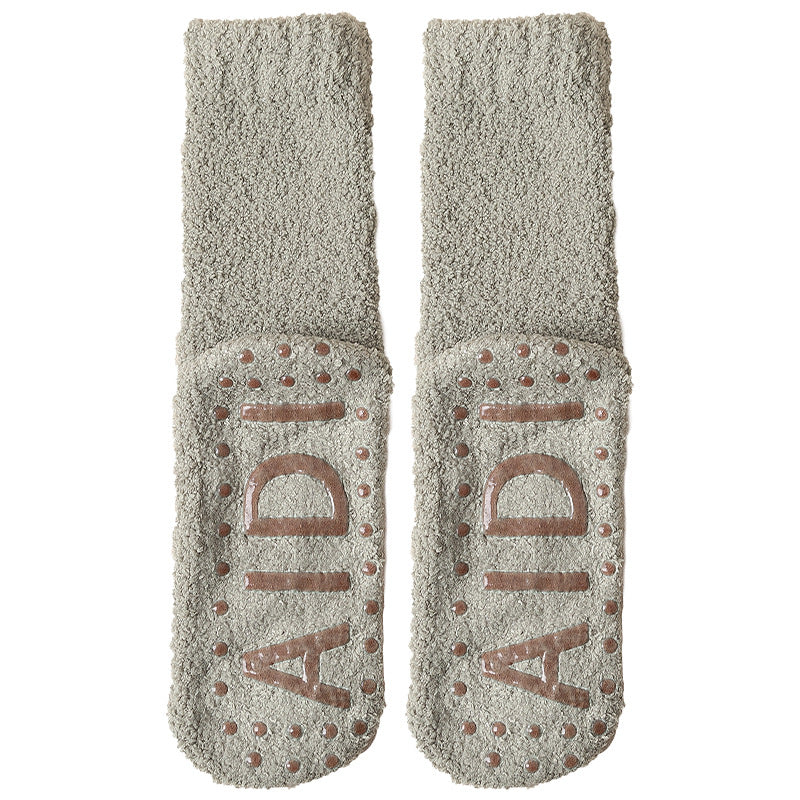 Fleece-Lined Anti-Slip Floor Socks for Winter