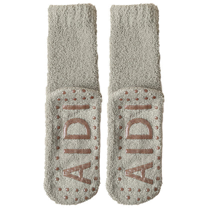 Fleece-Lined Anti-Slip Floor Socks for Winter