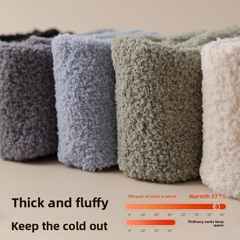 Fleece-Lined Anti-Slip Floor Socks for Winter