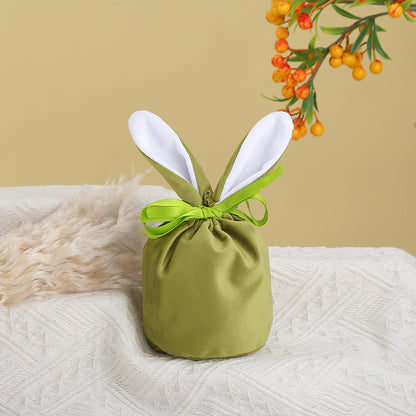 Cross Border Easter Rabbit Ears Velvet Bag Gift Box Candy Box Party Gift Candy Box Creative Ins Bundle Pocket