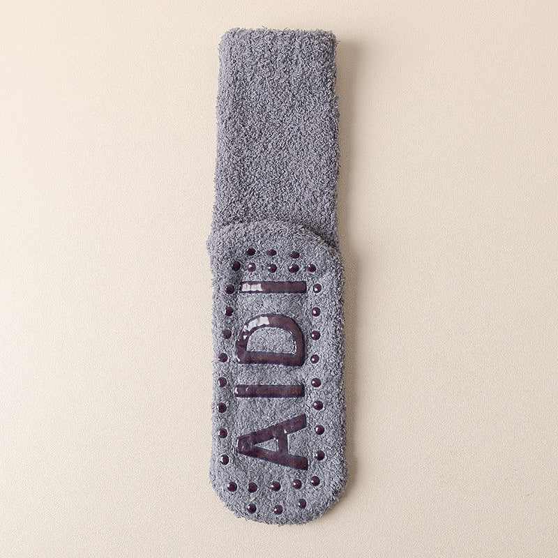 Fleece-Lined Anti-Slip Floor Socks for Winter