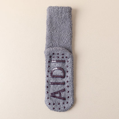 Fleece-Lined Anti-Slip Floor Socks for Winter