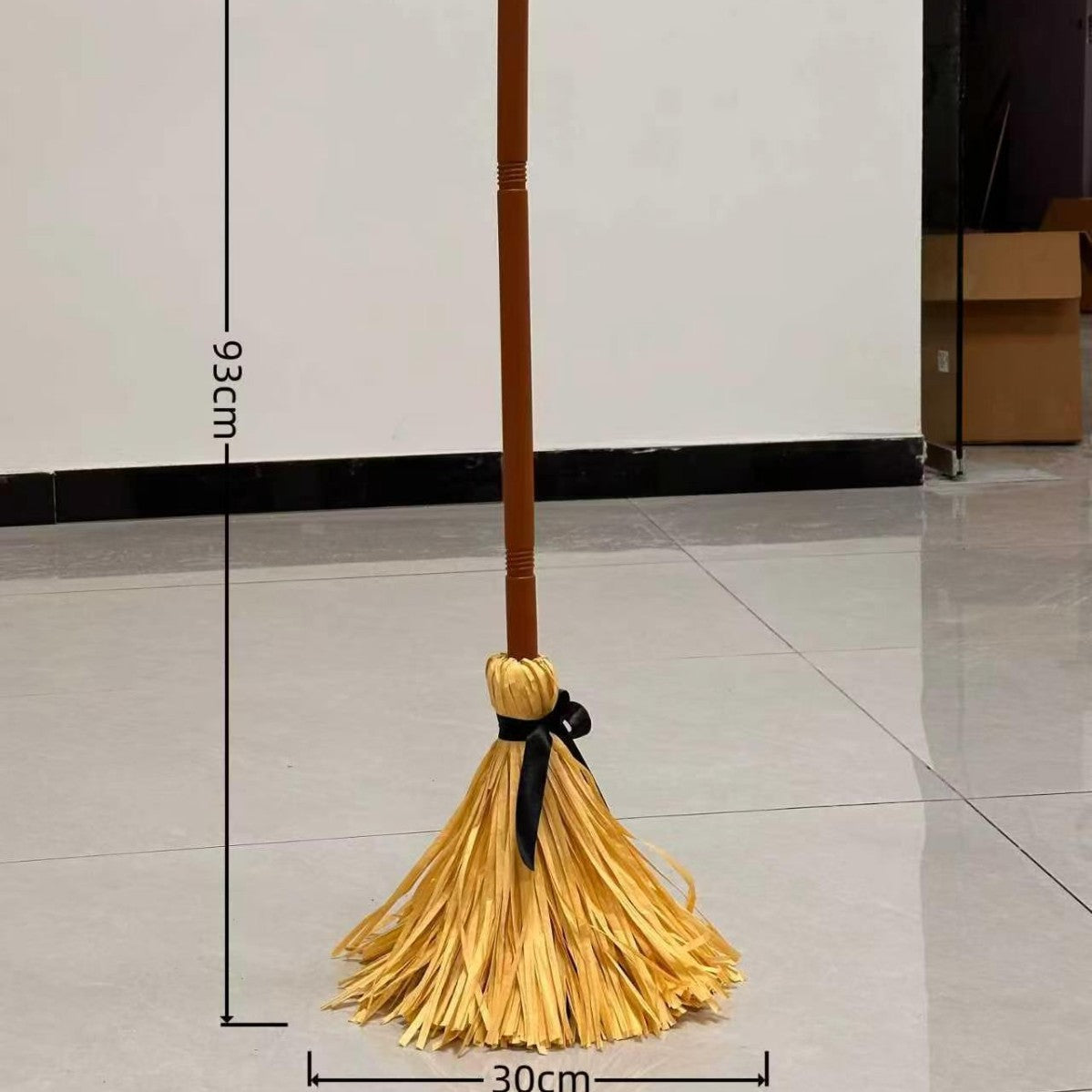 Floating Witch Broom Halloween Decoration