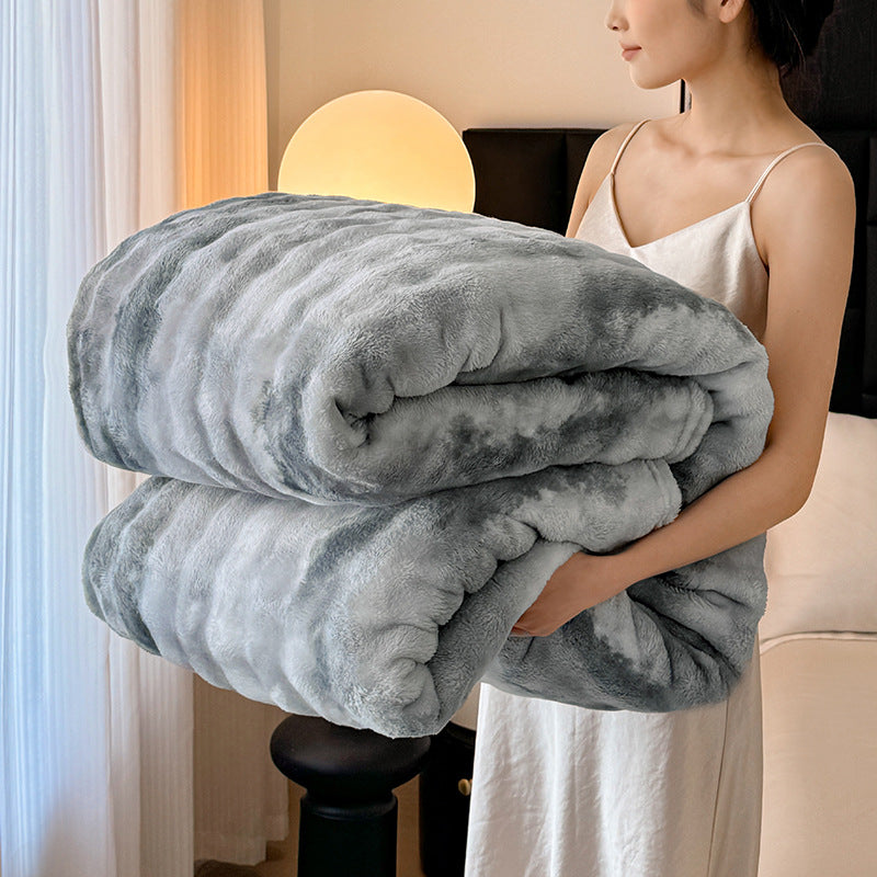 Reversible Ink Painting Plush Throw Blanket