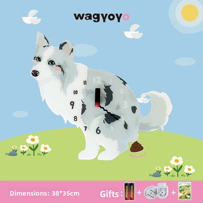 Pet Themed Silent Wall Clock with Moving Decoration