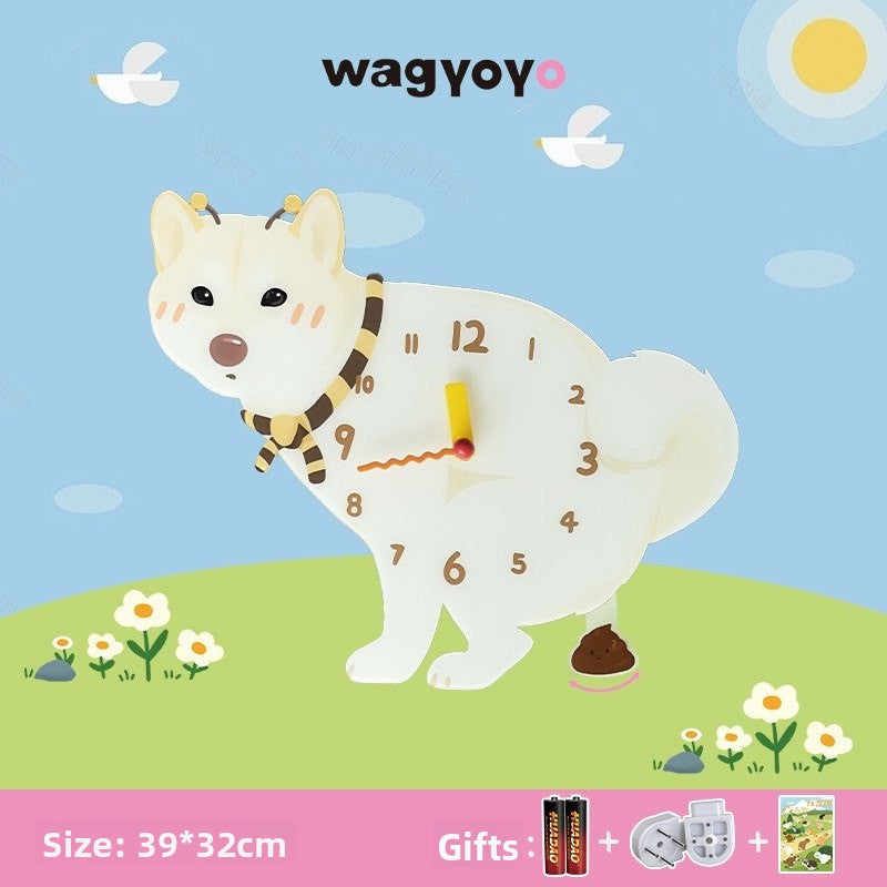 Pet Themed Silent Wall Clock with Moving Decoration