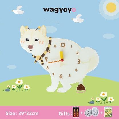Pet Themed Silent Wall Clock with Moving Decoration