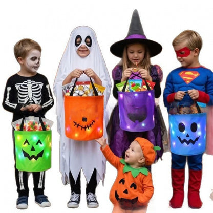 Reusable Halloween LED Candy Bucket with Light Strips
