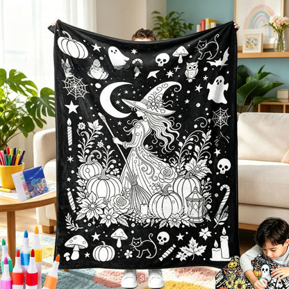 Christmas DIY Coloring Flannel Blanket
