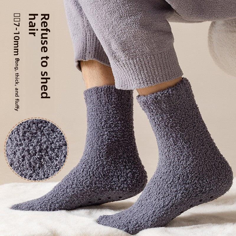 Fleece-Lined Anti-Slip Floor Socks for Winter