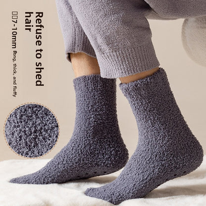Fleece-Lined Anti-Slip Floor Socks for Winter