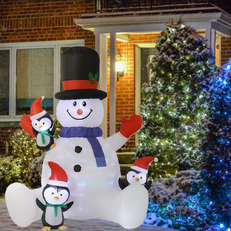Inflatable Snowman Penguin Christmas Decoration