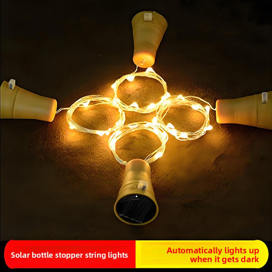 Solar Bottle Stopper LED Wine Bottle Light Decorative Copper Wire Fairy String Lights for Party Wedding Christmas Decor