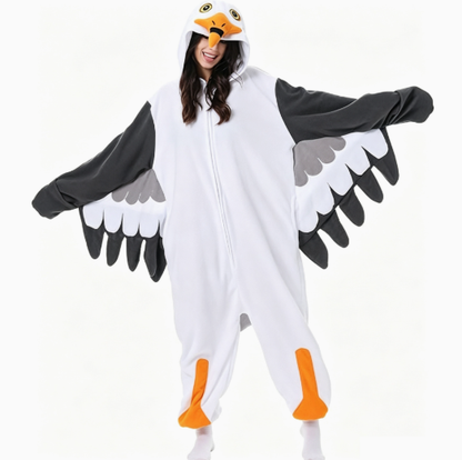 Halloween Fleece Hooded Onesie Funny Outfit Couple Cartoon Loungewear