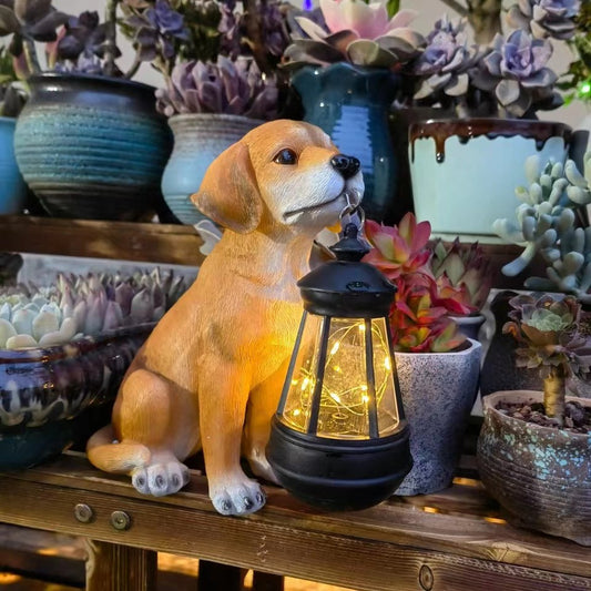 Solar Puppy Lantern Outdoor Garden Decoration