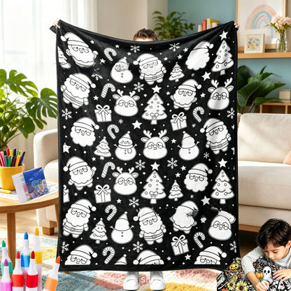Christmas DIY Coloring Flannel Blanket