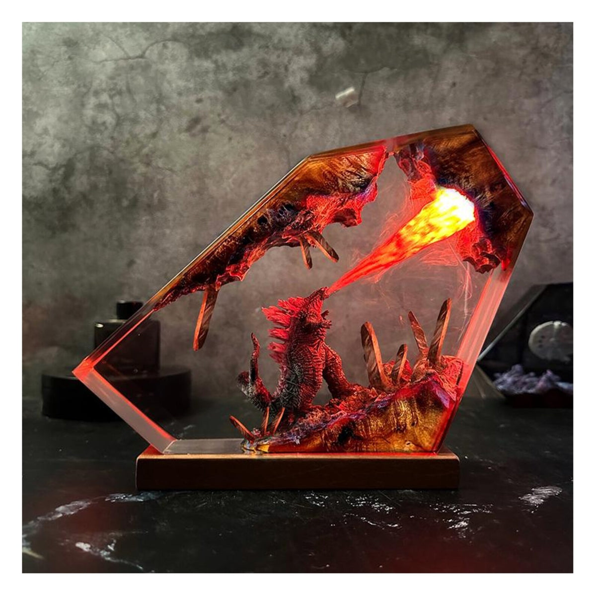 Godzilla Epoxy Resin Decoration Lamp