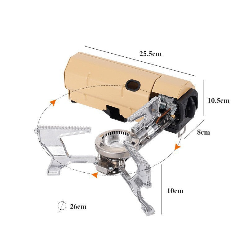 Card stove outdoor folding portable camping stove household cooking utensils gas stove fierce fire windproof cass magnetic stove
