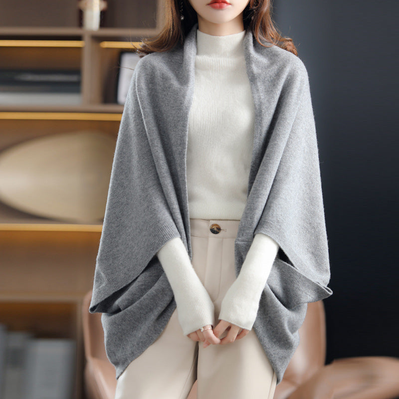 Pure Wool Knitted Scarf and Shawl