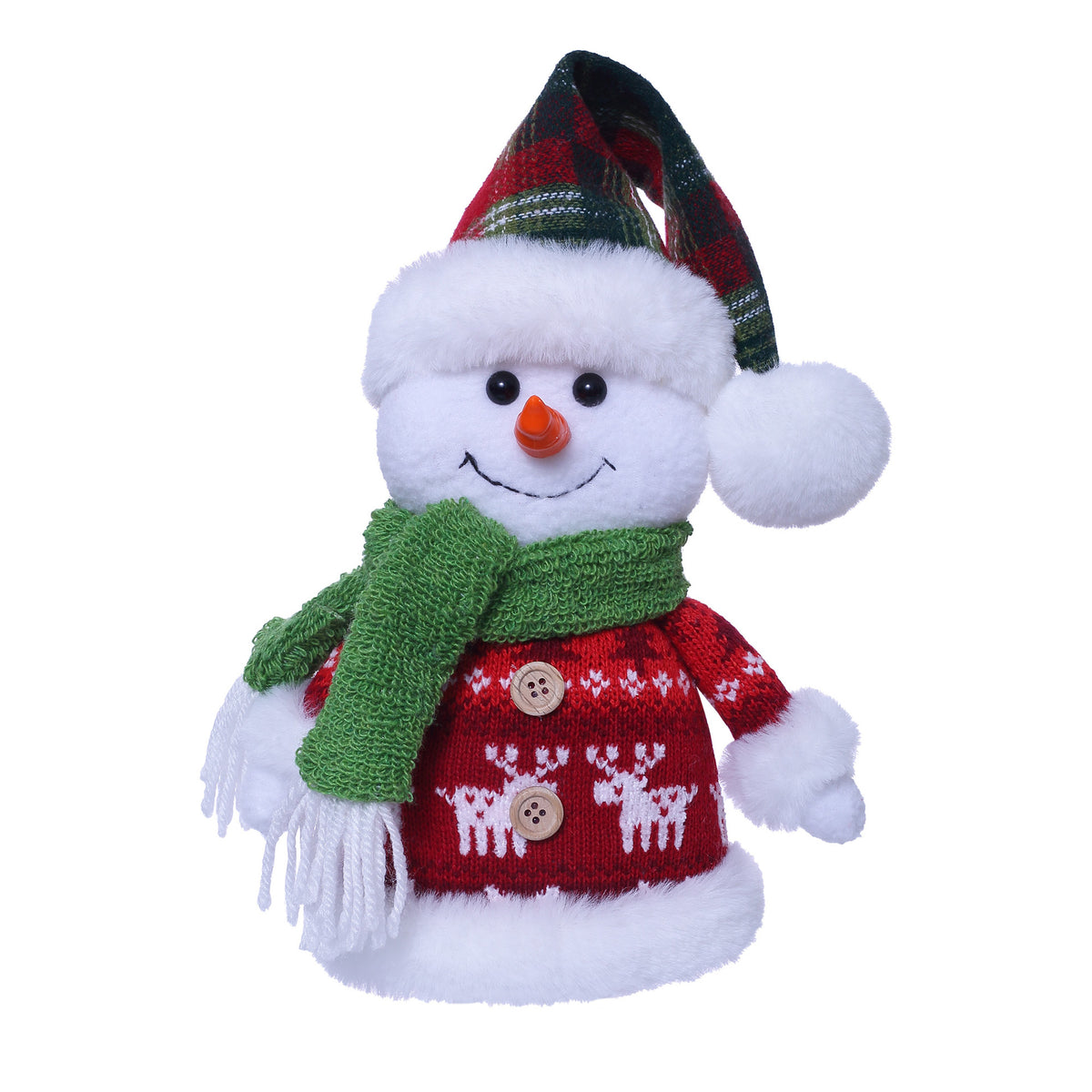 Christmas snowman sitting figure doll
