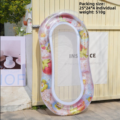 Foldable inflatable backrest striped float