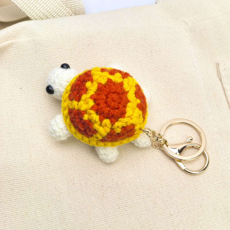 Cartoon Crochet Turtle Keychain DIY Pendant Gift
