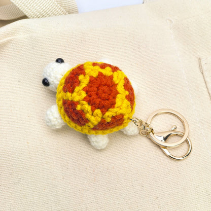 Cartoon Crochet Turtle Keychain DIY Pendant Gift