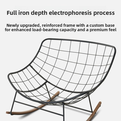 Minimalist Outdoor Rocking Chair with Water-Repellent Cushion