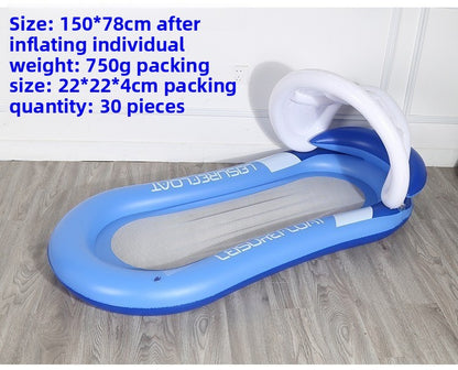 Foldable inflatable backrest striped float