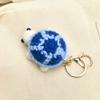 Cartoon Crochet Turtle Keychain DIY Pendant Gift