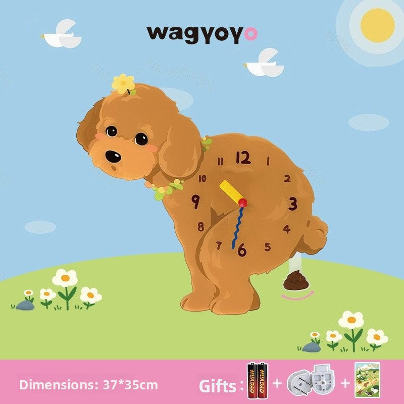 Pet Themed Silent Wall Clock with Moving Decoration