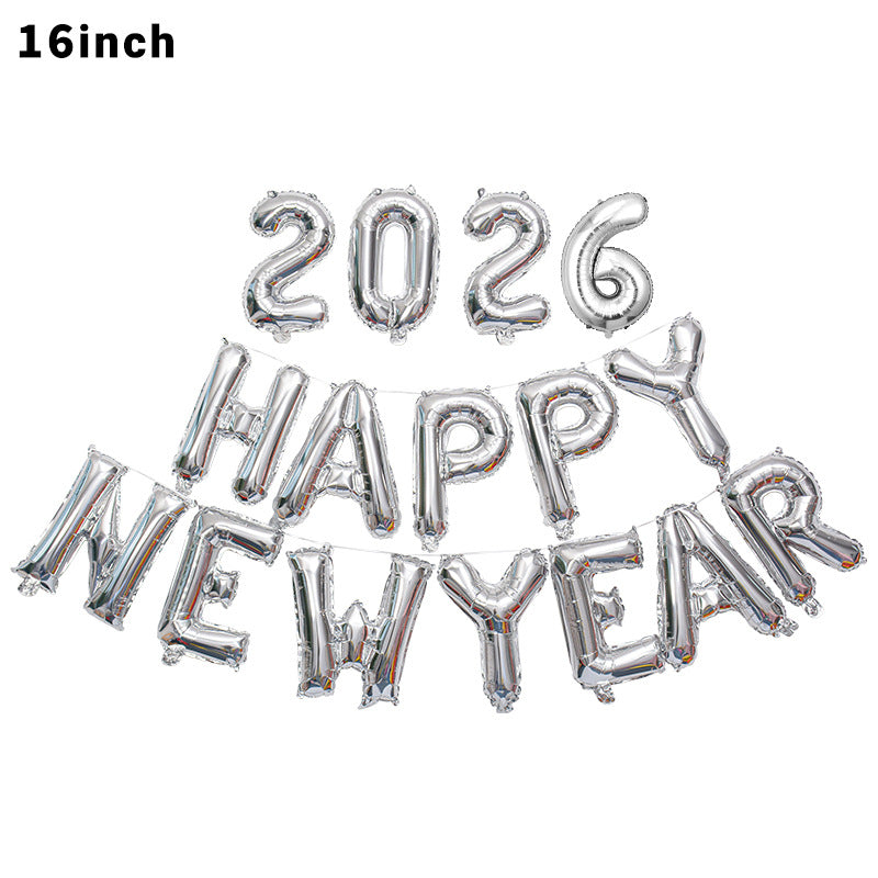 Happy New Year 2026 Letter Aluminum Membrane Balloon