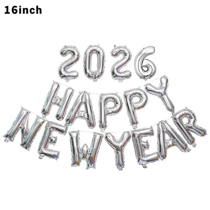 Happy New Year 2026 Letter Aluminum Membrane Balloon