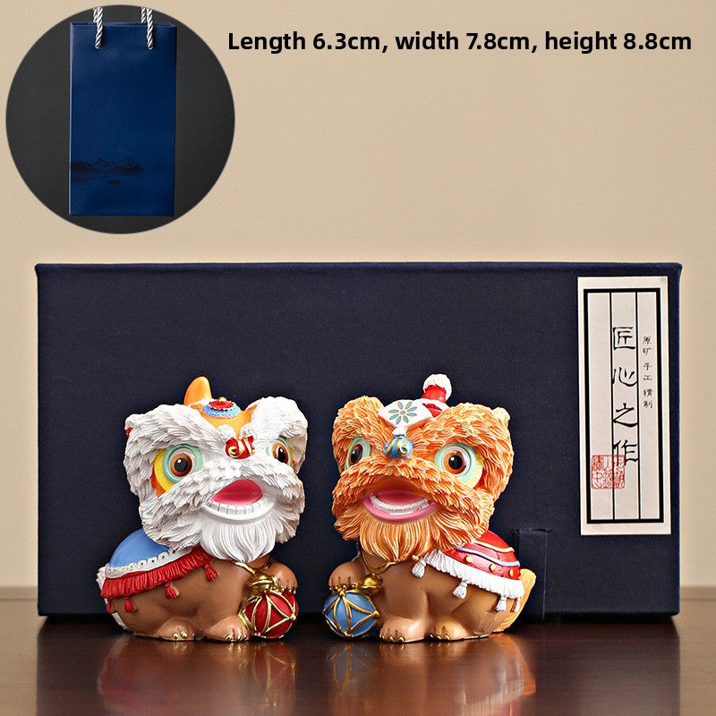 Chinese Style Resin Lion Decoration