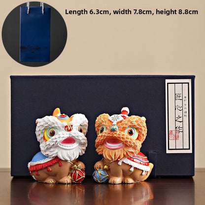 Chinese Style Resin Lion Decoration