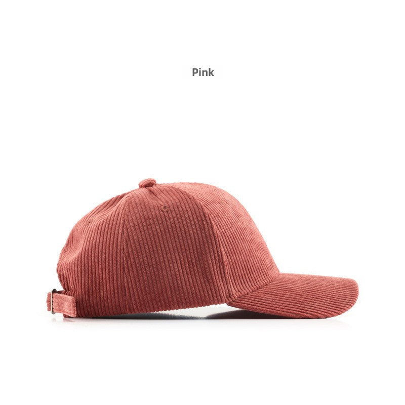 Autumn and Winter Women's Corduroy Emis Style Baseball Cap Japanese Trendy Men's Large Head Circumference Face-Slimming Duckbill Cap