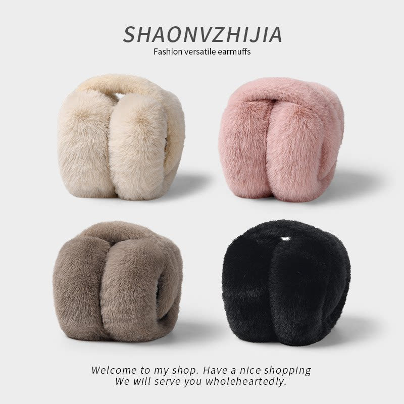 Foldable Plush Earmuffs for Winter Warmth